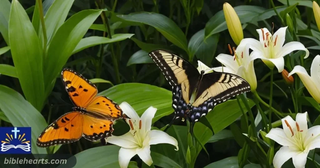 Butterflies and lilies