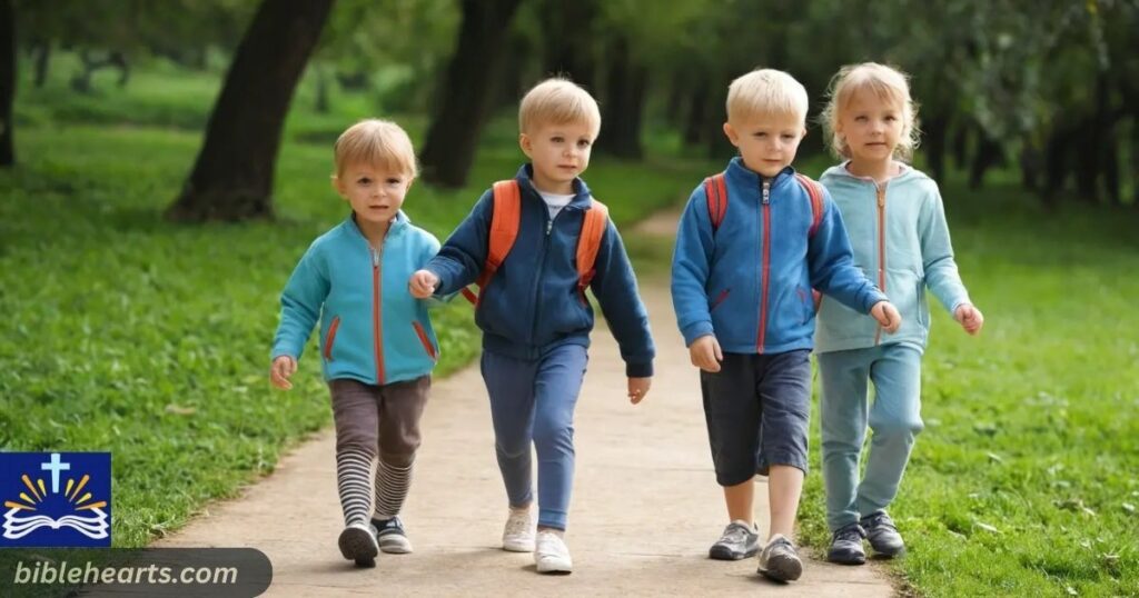 Children are walking